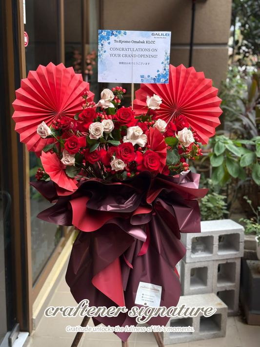 Grand Opening Red Rose Flower Stand