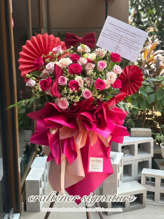 Craftener Signature Premium Pink & Burgundy Opening Flower Stand