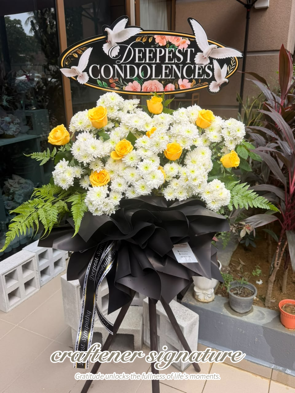 Craftener Signature Deepest Condolences Floral Stand