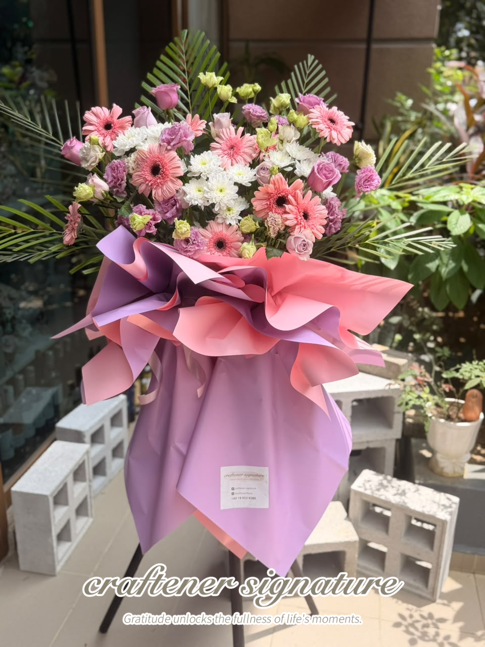 Craftener Signature Pastel Sympathy Floral Stand
