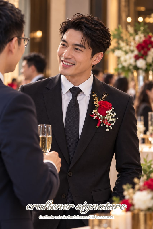 Scarlet Elegance Boutonniere