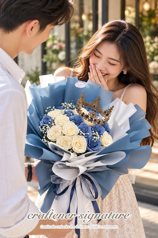 Royal Blue Elegance Soap Flower Bouquet