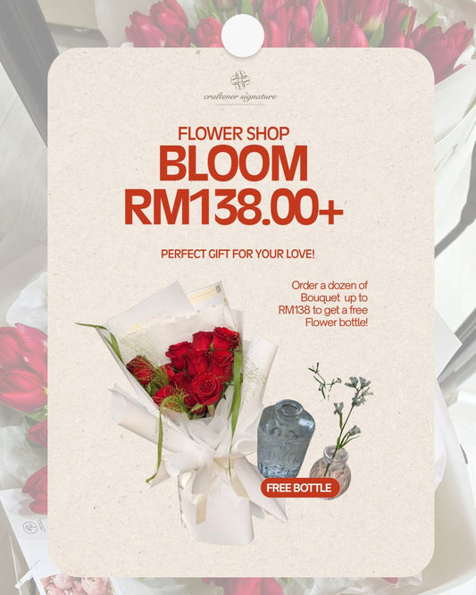 Free Mini Vase with purchase bouquet above RM138