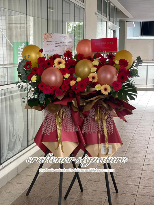 Ruby Celebration Balloon Flower Stand #46