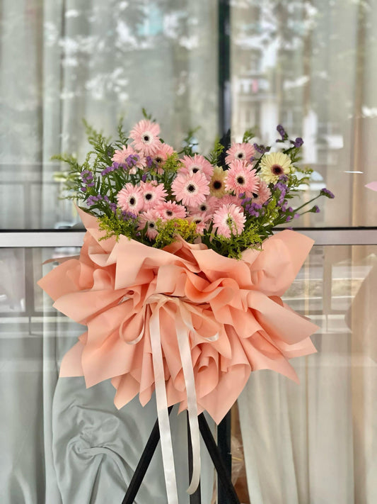 Peach Whisper Gerbera Flower Stand #53